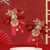 2Pcs/Set Chinese Wedding Corsages Romantic Bow Decor Alloy Traditional Bride Groom Brooches Pin for Wedding Engagement Anniversary