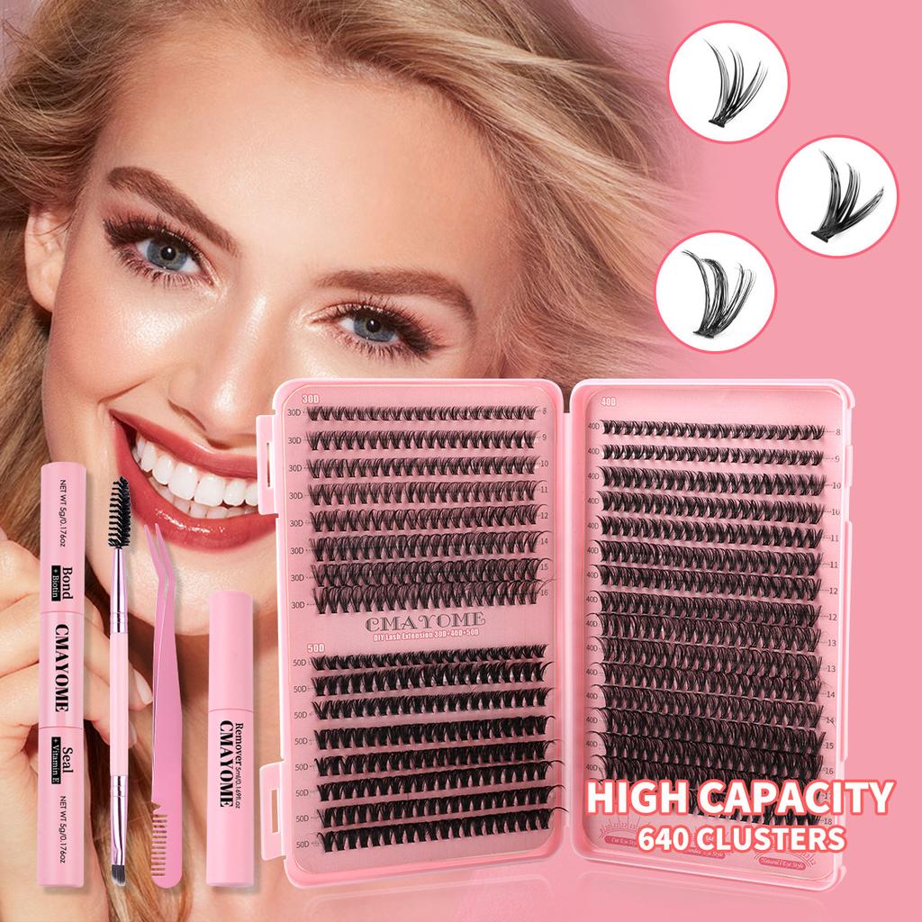 640 пучков DIY многоразовые накладные ресницы книга 30D40D натуральные густые D песня сегментированный набор накладных ресниц