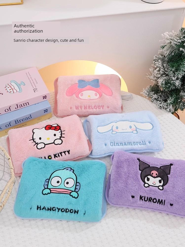 Sanrio Officially Authorized Rechargeable Explosion-Proof Hot Water Bottle, Cute Cartoon Hot Compress for Warming the Stomach and Bed