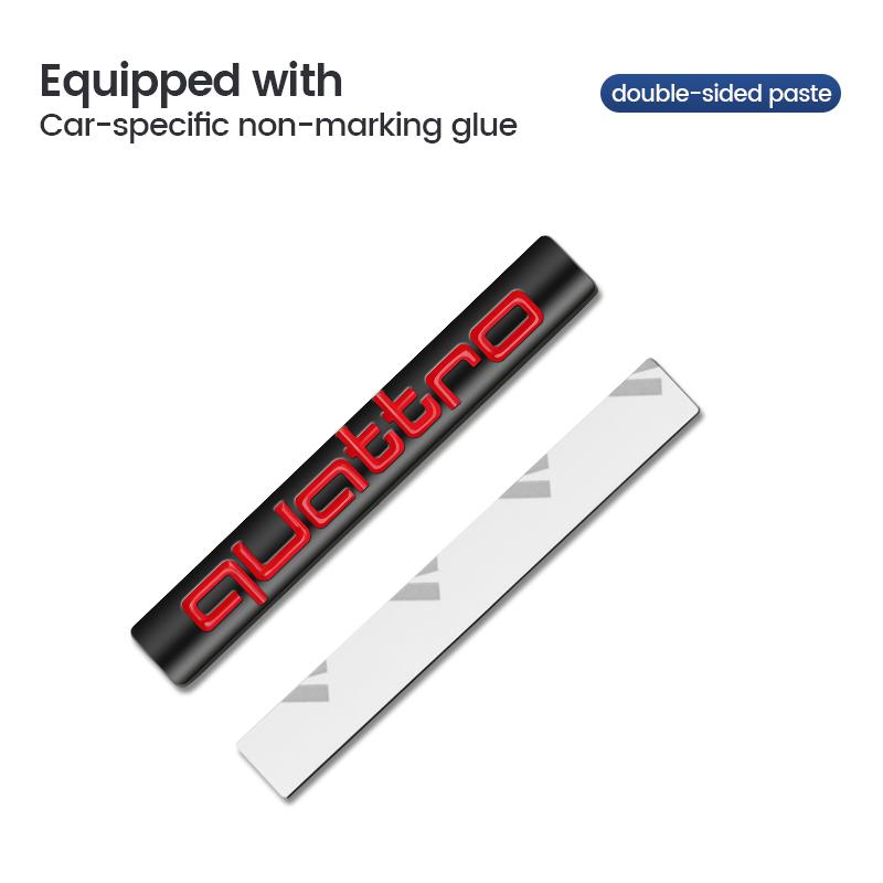 1pcs Metal Car Styling Quattro Badge Emblem Rear Trunk Decor Sticker Decals For Audi Quattro A4 A5 Q5 A1 Q7 B6 B8 B7 B9 B5 A3