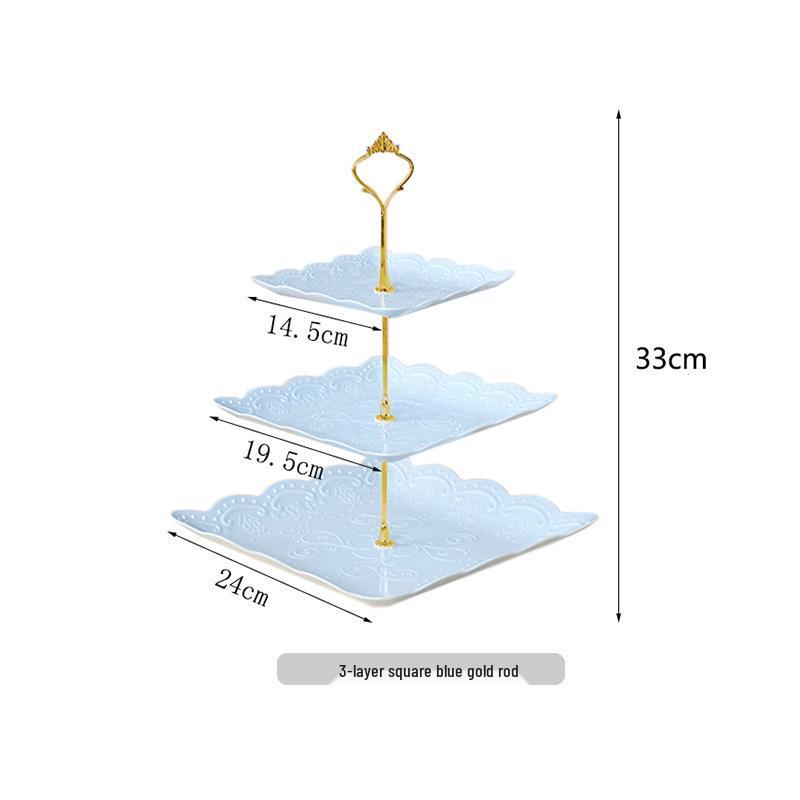 Трехъярусная подставка для торта к европейскому полуденному чаю - креативный многослойный пластиковый поднос для десертов и фруктовая тарелка
