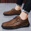 Fashion Genuine Leather Soft Casual Men Shoes Lightweight Leather Casual Shoes Men Loafers Comfy Moccasins All Match Driving Shoe