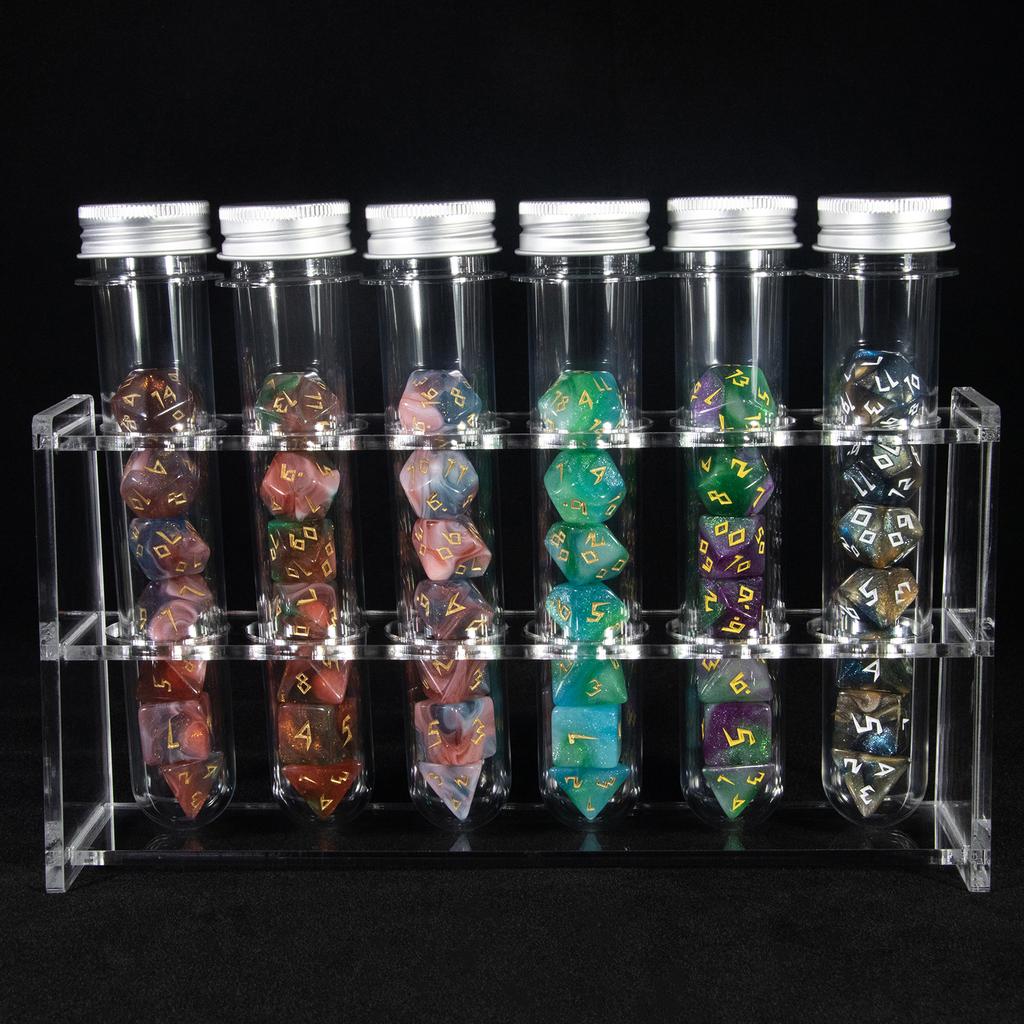 Набор многогранных кубиков DND, кубики смешанных цветов для настольной игры, реквизит для обучения математике, сувенирный подарок, 42 кубика, 6 туб, 1 подставка для туб