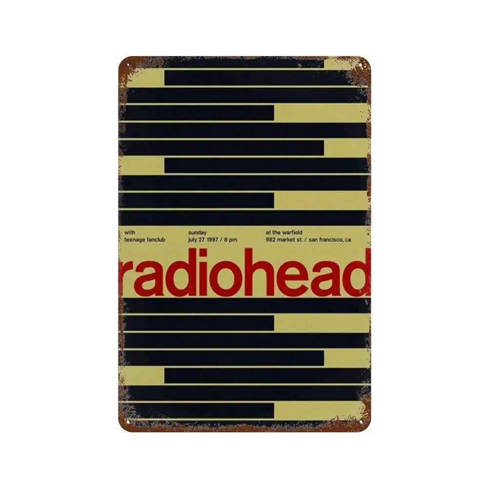 Рок-группа Radiohead Music Art Poster Ретро Металлическая жестяная вывеска Винтажная табличка для дома, комнаты, бара, клуба, мужской пещеры, кафе, декор настенные тарелки