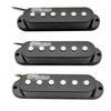 Wilkinson High Output Ceramic Single Pickups for Stratocaster Electric Guitars, Black (Set of 3)
