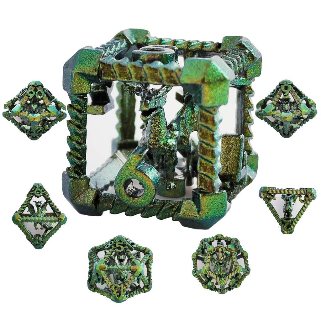 7pcs/set Hollow Dragon Dice Set Role-playing Game Polyhedral Dragon Dice Tabletop DND Game Party Accessories