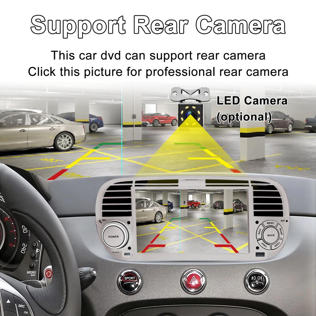 7-дюймовый Android-автомагнитола для FIAT 500 2007-2015, мультимедийный проигрыватель, GPS-навигация, поддержка автомагнитолы Carplay BT DAB OBD2 TPMS