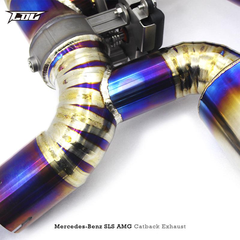 Mercedes SLS AMG C197 Titanium Exhaust System with Remote Control Valves for Enhanced Sports Car Sound