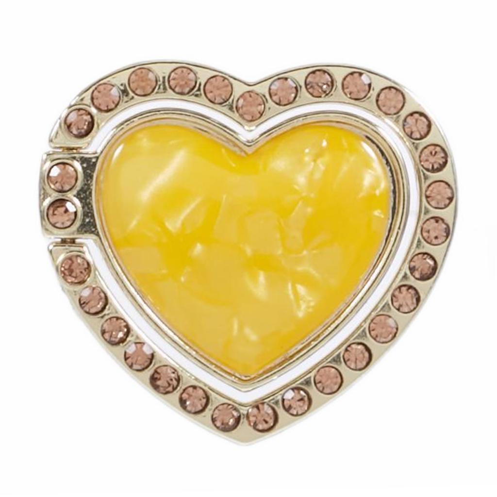 Heart Shaped Phone Kickstand Rhinestone Decor Metal Phone Finger Ring Grip