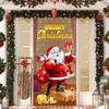 Рождественский занавес на дверь Санта-Клаус, баннер, многоразовый фотофон, крышка двери