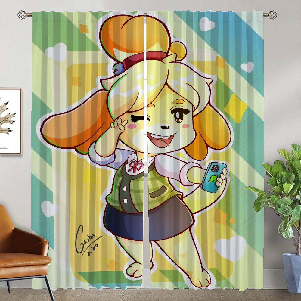 Animal Crossing Шторы Кухонные шторы для гостиной Перегородка Тюль для спальни Оконная штора Шторы 2 штуки Блэкаут