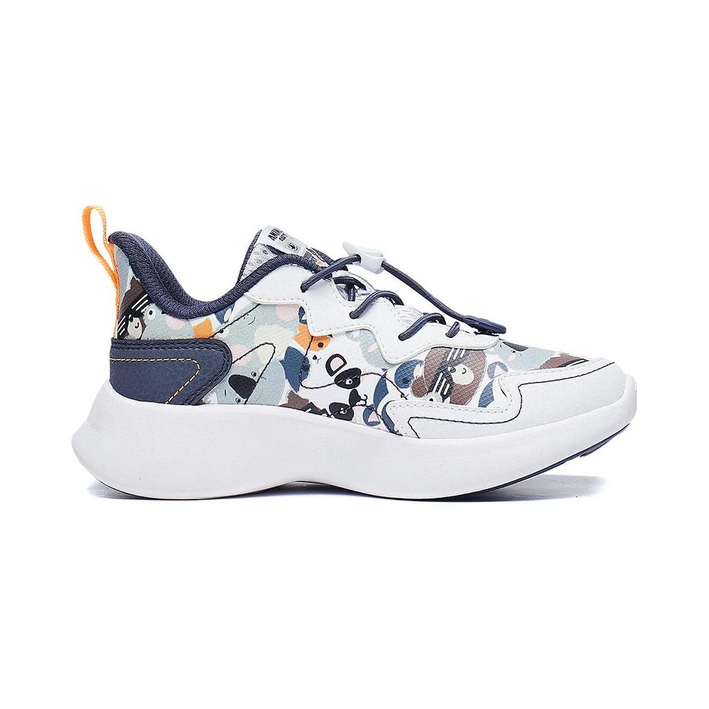 Li Ning Детские удобные простые амортизирующие износостойкие кроссовки с низким верхом для бега Детские кроссовки для бега Белые синие YKNT090-13