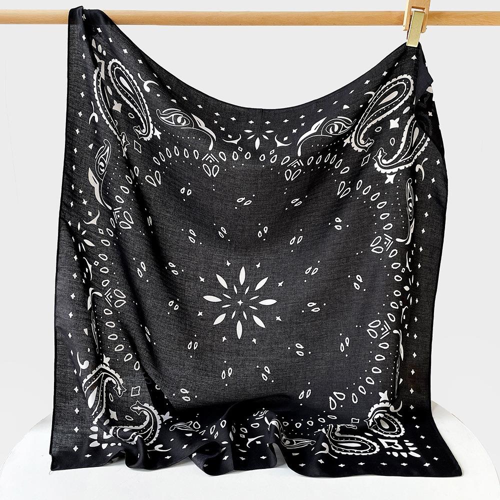 90cm Women Head Scarf Printed Silk Scarves Fashion Female Shawl Wrap  Summer Accessories