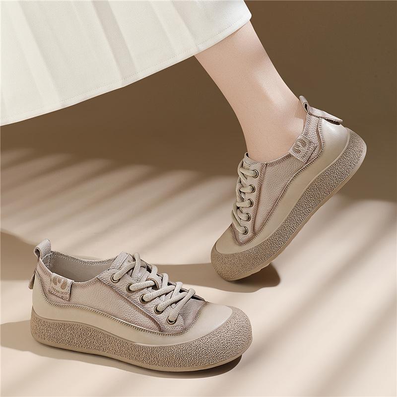 Женские повседневные кожаные кроссовки Весенне-осенние ретро-кроссовки Обувь для путешествий Обувь на все случаи жизни