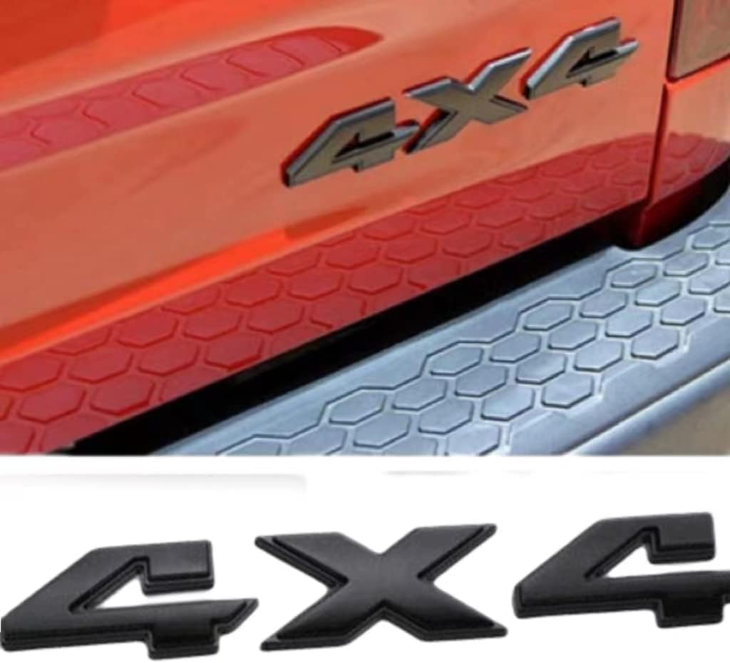 2pc  Chrome 4x4 Emblem Badge 3D 4 x 4 Emblem Nameplate Decal Compatible with 1500 2500 3500 Flat Letter