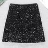Сексуальная юбка с высокой талией, облегающая бедра, однотонная, с блестящими пайетками, декорированная мини-юбка для отдыха, пляжа, путешествий, вечеринок