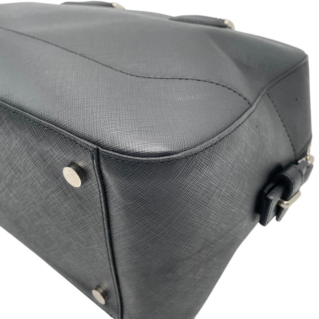 Used PAUL STUART 2-way business bag/briefcaseBusiness bag black/Silver leather unisex
