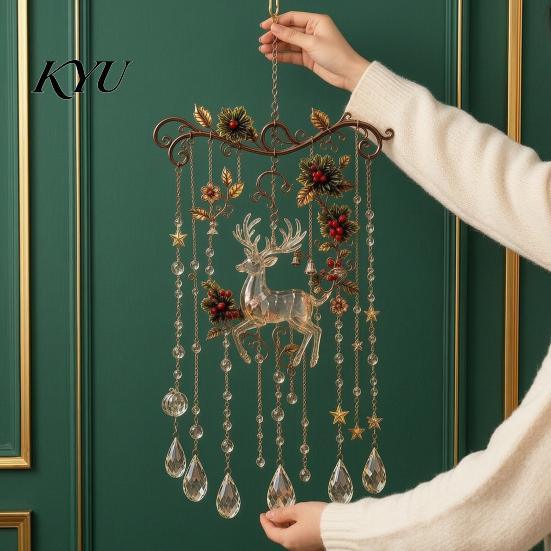 Elegant Decorative Gifts Handmade Acrylic Wind Chimes for Christmas Window Decoration, Festive Hanging Wall Fireplace Accents Ornaments Indoor