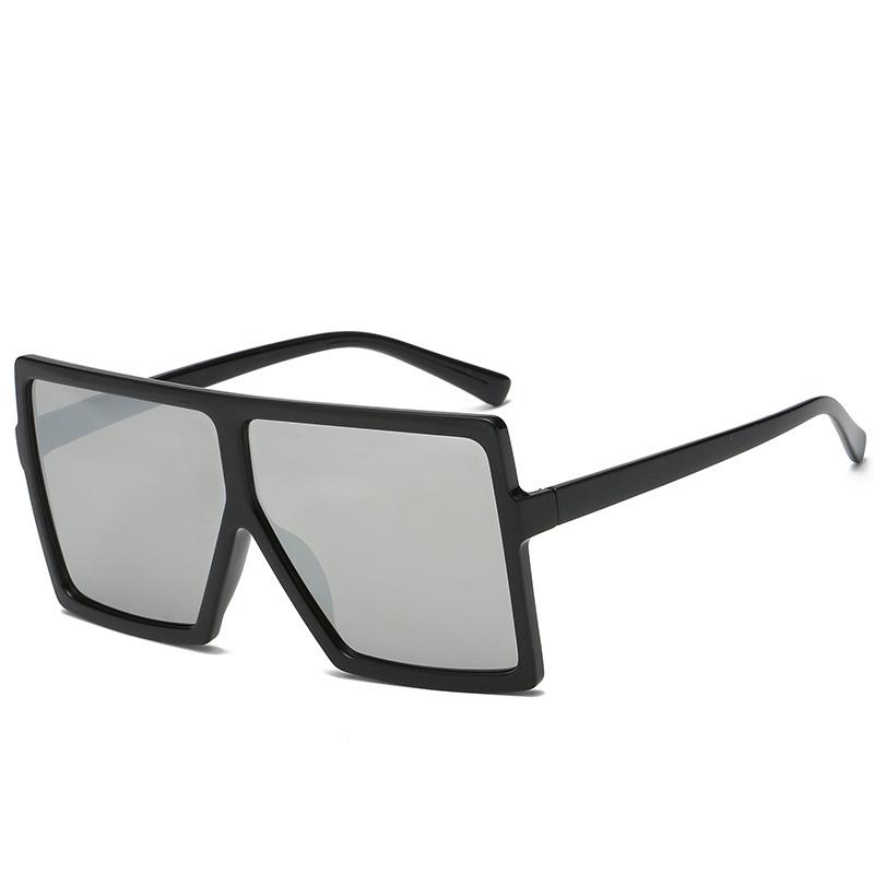 New retro large square sunglasses men's and women's trendy hip-hop simple sunglasses round face versatile Internet celebrity glasses S