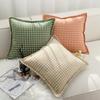 Nordic Retro Houndstooth Linen Pillowcase for Living Room Sofa