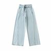 American Street Style Baggy Wide Leg Jeans With Matching Belt Vintage Straight Full Length Pants