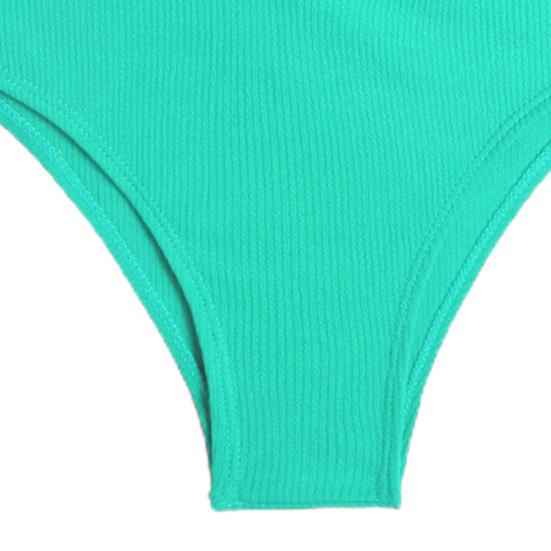 2Pcs/Set Back Lace-up Solid Color Bikini Set Two Pieces Bandeau Bra