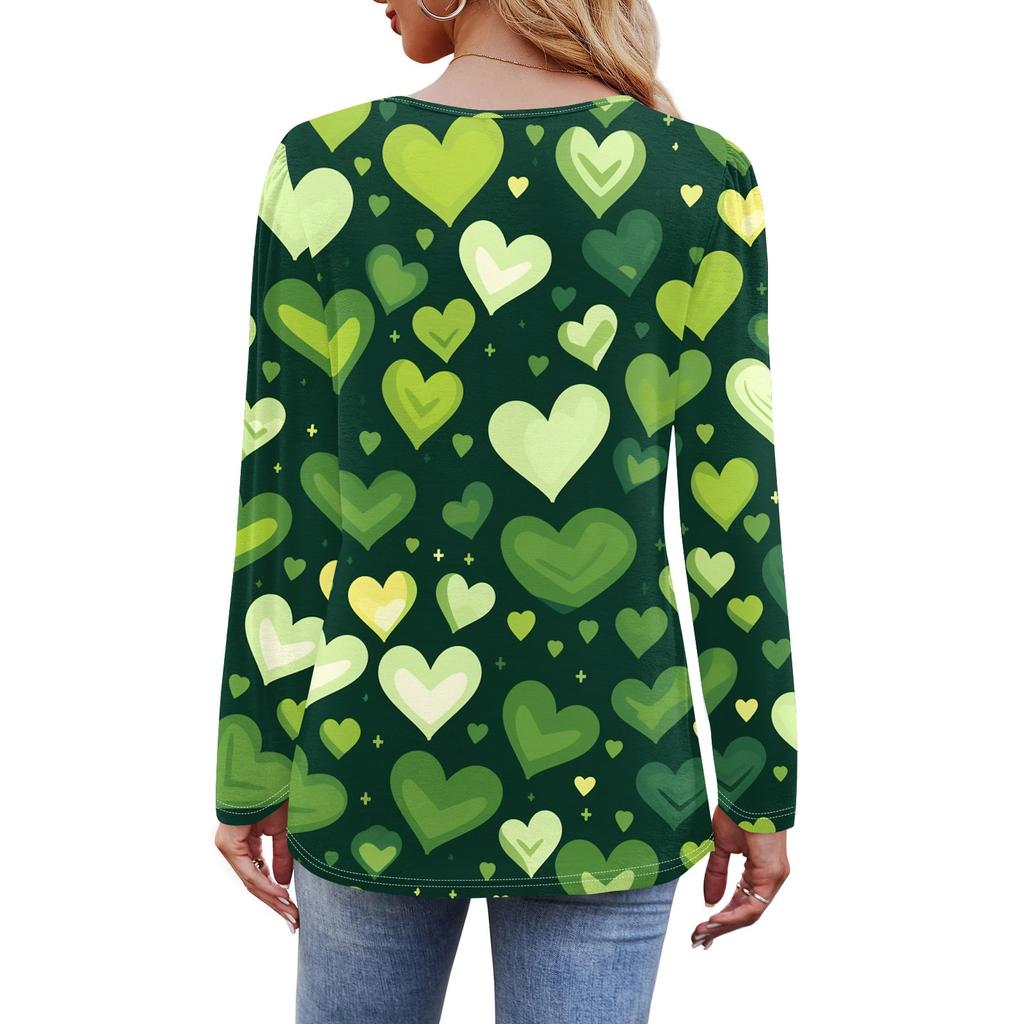 Женский свободный повседневный топ с круглым вырезом и длинными рукавами, модный топ