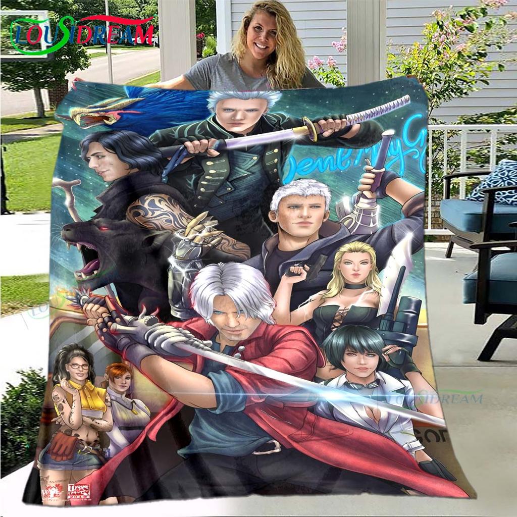 Fashion D-Devil May Cry Tapestry Game Poster Four Seasons Blanket Sofa Cover Travel Bed Plush Blanket Office Break Blanket Gift