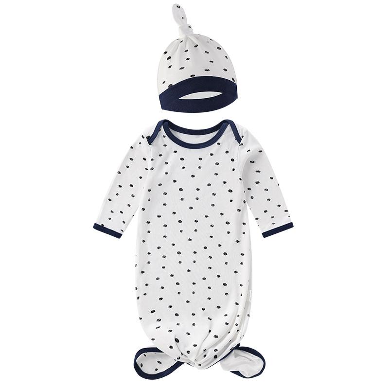 Спальный мешок для новорожденных с шапочкой, 100% хлопок, детская пеленальная пижама для мальчиков и девочек, однотонное пеленальное полотенце с принтом для младенцев 0-12 мес.