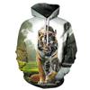 Men's New Personality 3D Mechanical Tiger Pullover Couple Sweater Hoodie Men's Tops