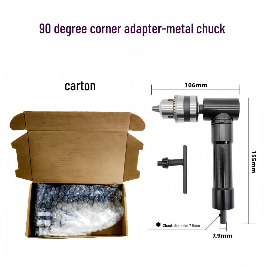 Угловой адаптер для дрели: Переходник для бит отвертки под углом 90 градусов с трехкулачковым патроном