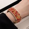 Zircon Cuff Bangles Stone Exaggerated Bracelet Fashion Wide Open Bangle  Women
