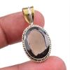 Natural Smoky Quartz 925 Solid Sterling Silver TwoTone Gift Pendant 1.50" H1q93