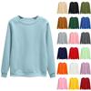 Women's Fashion Casual Round Neck Long Sleeve Fleece-Lined Solid Color Sweatshirt