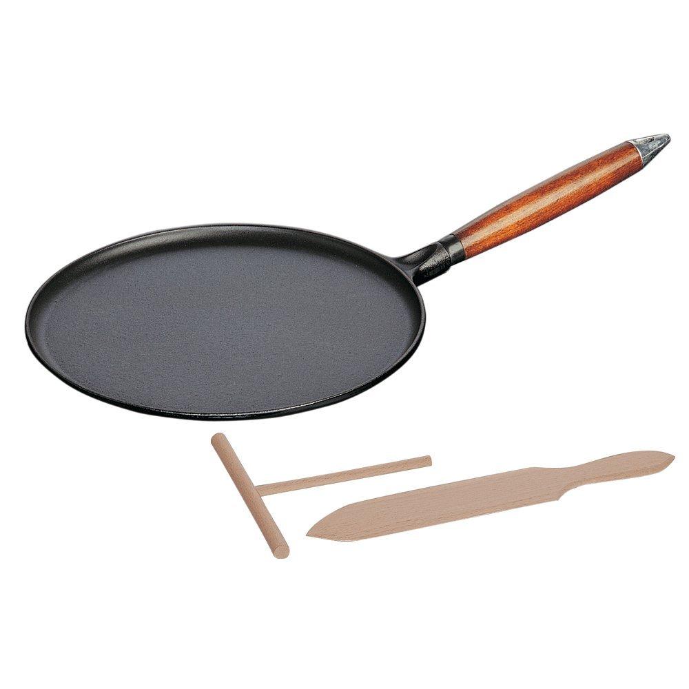 Staub Pan Black Frying Pan IH Compatible Japanese Pan "Crepe 28cm" [Authorized Product] 40509-525
