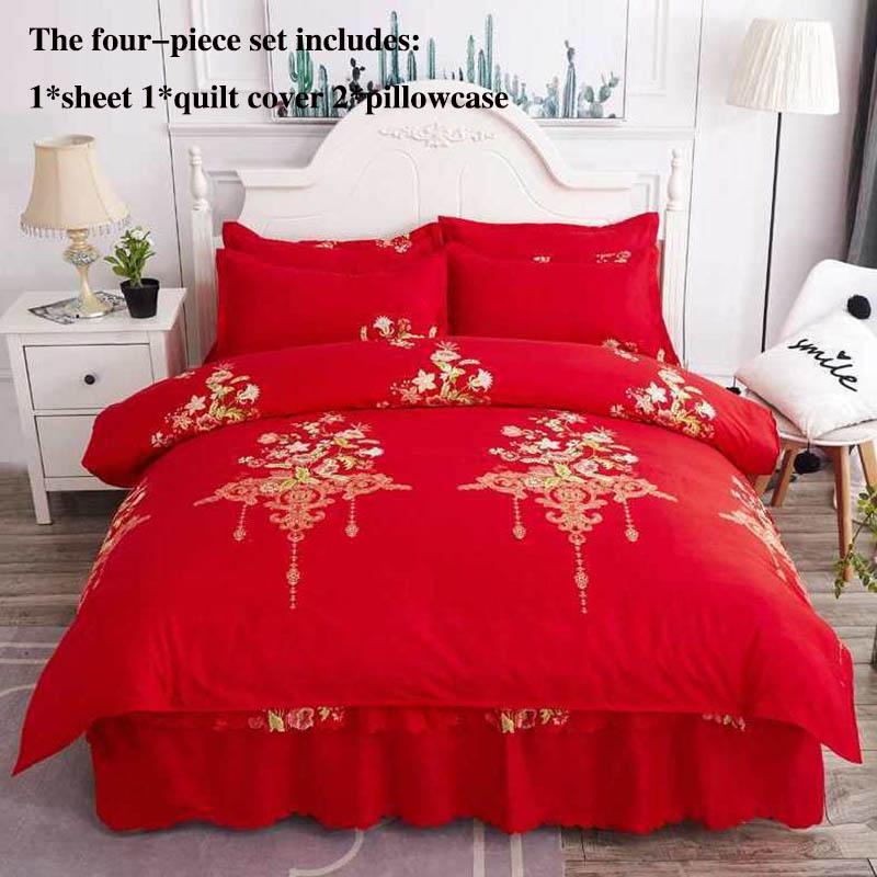 Утолщенное чистое матовое постельное белье из четырех предметов, пододеяльник, удобный для кожи, простой пододеяльник, студенческое общежитие