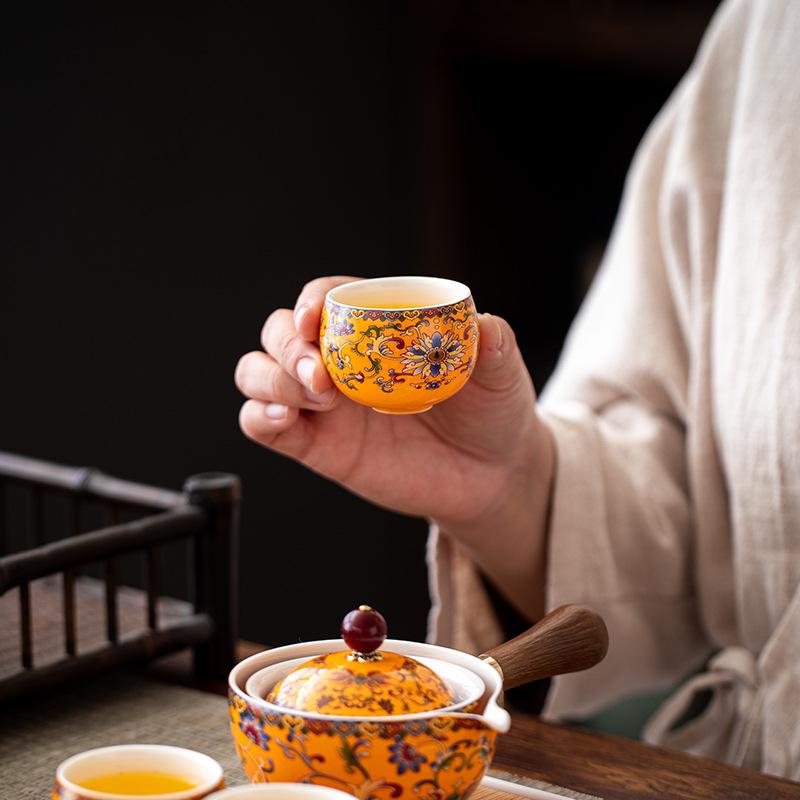 Rotating Xiaoyao Pot Travel Tea Set Well-off Bubble Lazy Bubble Tea Artifact Outdoor Storage Bag Ceramic Kung Fu Bubble Tea Pot