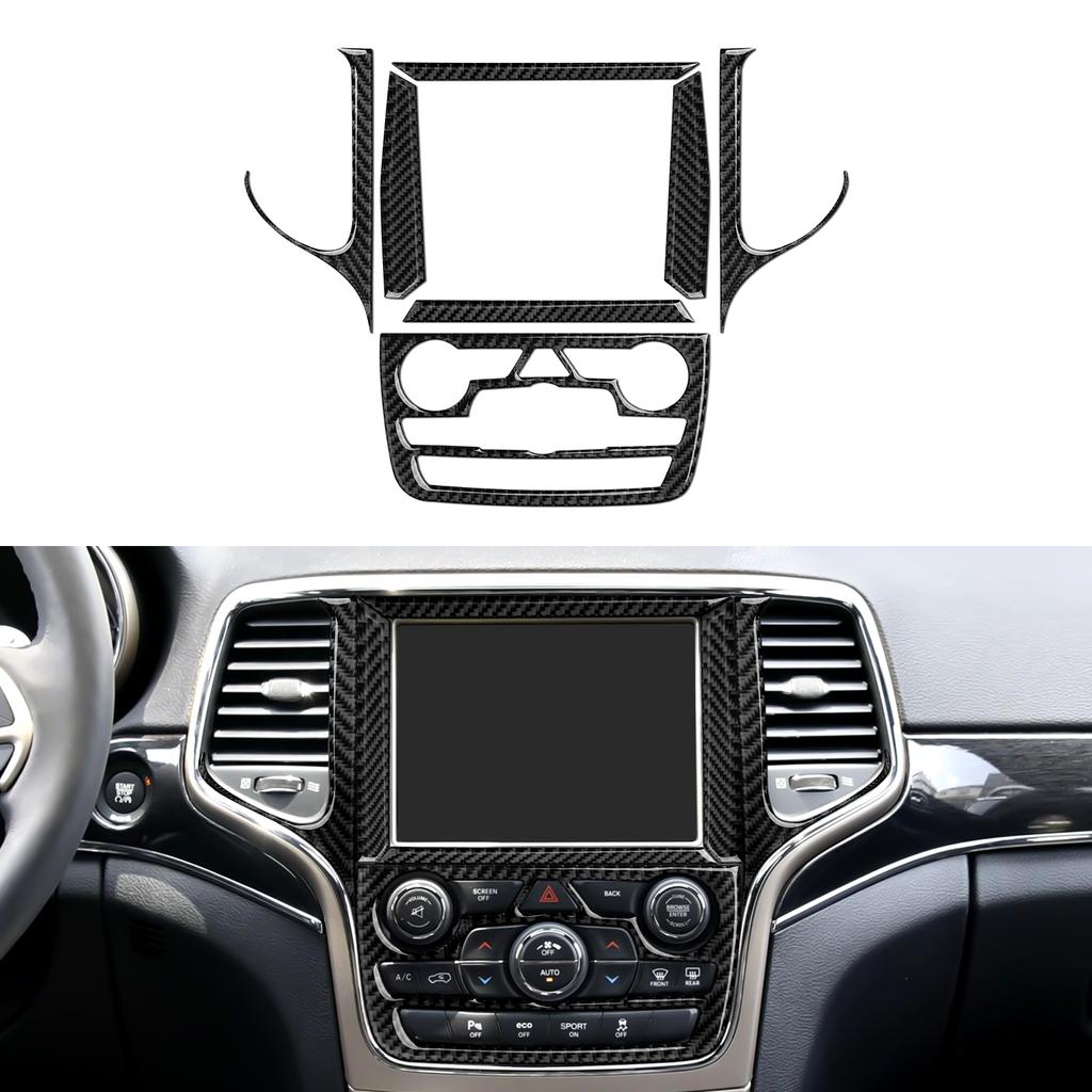 Углеродное волокно для Jeep Grand Cherokee 2011 года, аксессуары, приборная панель, GPS-навигация, крышка компакт-диска, центральная консоль