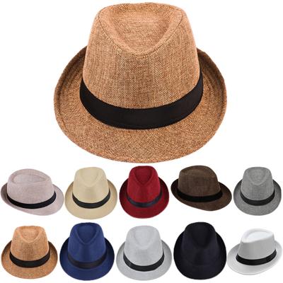 Соломенная шляпа Trilby Sun Hat Мужская женская летняя Панама Дизайнерская пляжная шляпа Fedora