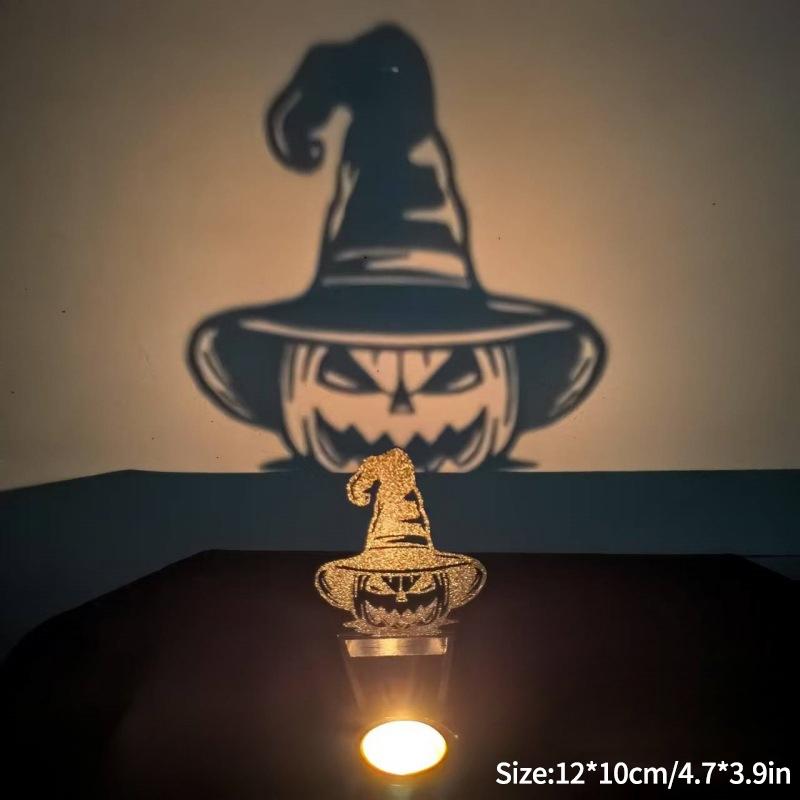 Funny Shadow Stand Metallic Candle Holder Halloween Decoration Desktop Ornaments Scary Tea Light Candle Stands Party Decor