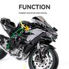 1:6kawasaki H2r Литая Модель Мотоцикла Функция Зажигания Старт Со Симуляцией Эффекта Распыления Премиум Литая Декорация Локомотива