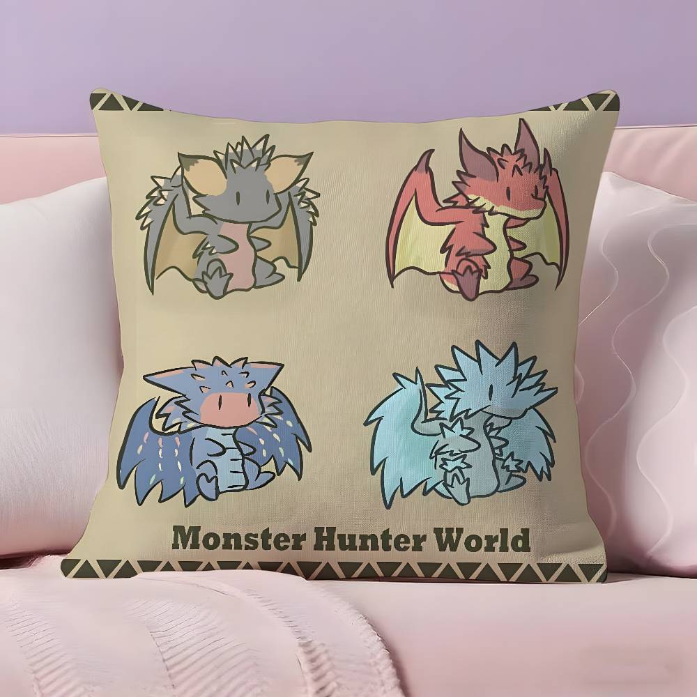 Горячая игра Monster Hunter Wilds Наволочка Ультрамягкая Приятная к коже Ткань Комфорт как облако & Скрытая молния