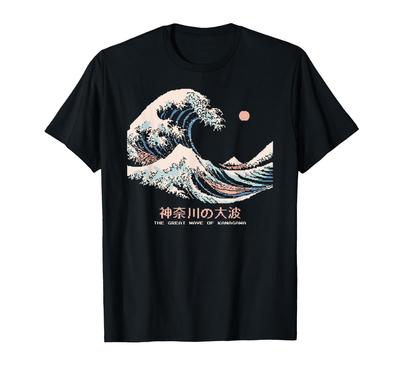 Футболка Big Wave Kanagawa Retro Pixel Art в японском стиле 8 бит