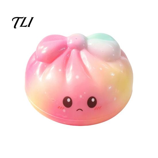 Relaxing Toys for Office Desk Colorful Bun Squeeze Toy, Soft Sensory Fidget Cute Hand Therapy Exercise Tools Stress Relief Toy Adults Kids Anxiety