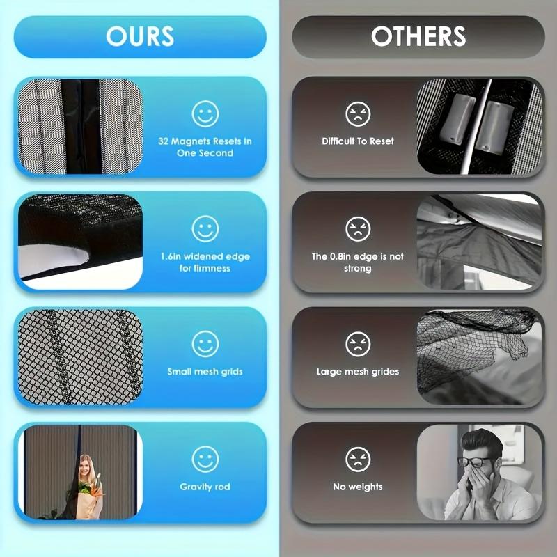 Магнитная дверь-сетка — самоуплотняющаяся, прочная, бесконтактная сетчатая перегородка защищает от насекомых