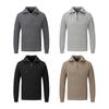 Men Fall Winter Sweater Lapel Loose Half Zipper Long Sleeves Mid Length Solid