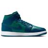 Женские кроссовки Air Jordan 1 Mid Teal French Blue Sky-J-Teal Sky-J-French-Blue White BQ6472-301