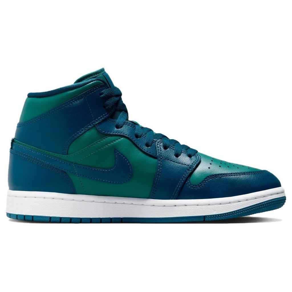 Женские кроссовки Air Jordan 1 Mid Teal French Blue Sky-J-Teal Sky-J-French-Blue White BQ6472-301