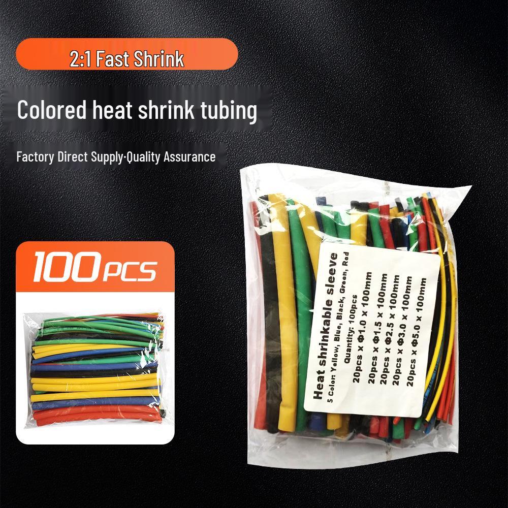 100pcs Colored Heat Shrink Tubing for Cable Repair and Insulation