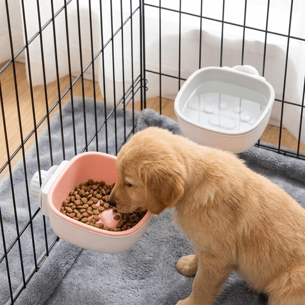 Hanging Slow Feeder Bowl Premium Polymer Crate Feeder Lightweight Pet Water Bowl Indoor Feeding